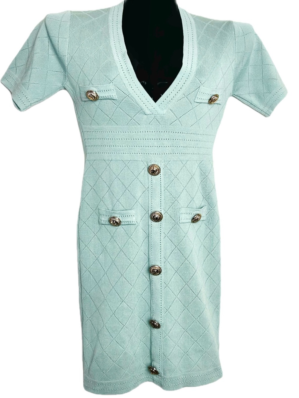 *NWOT Mint Textured Knit Button-Front Dress